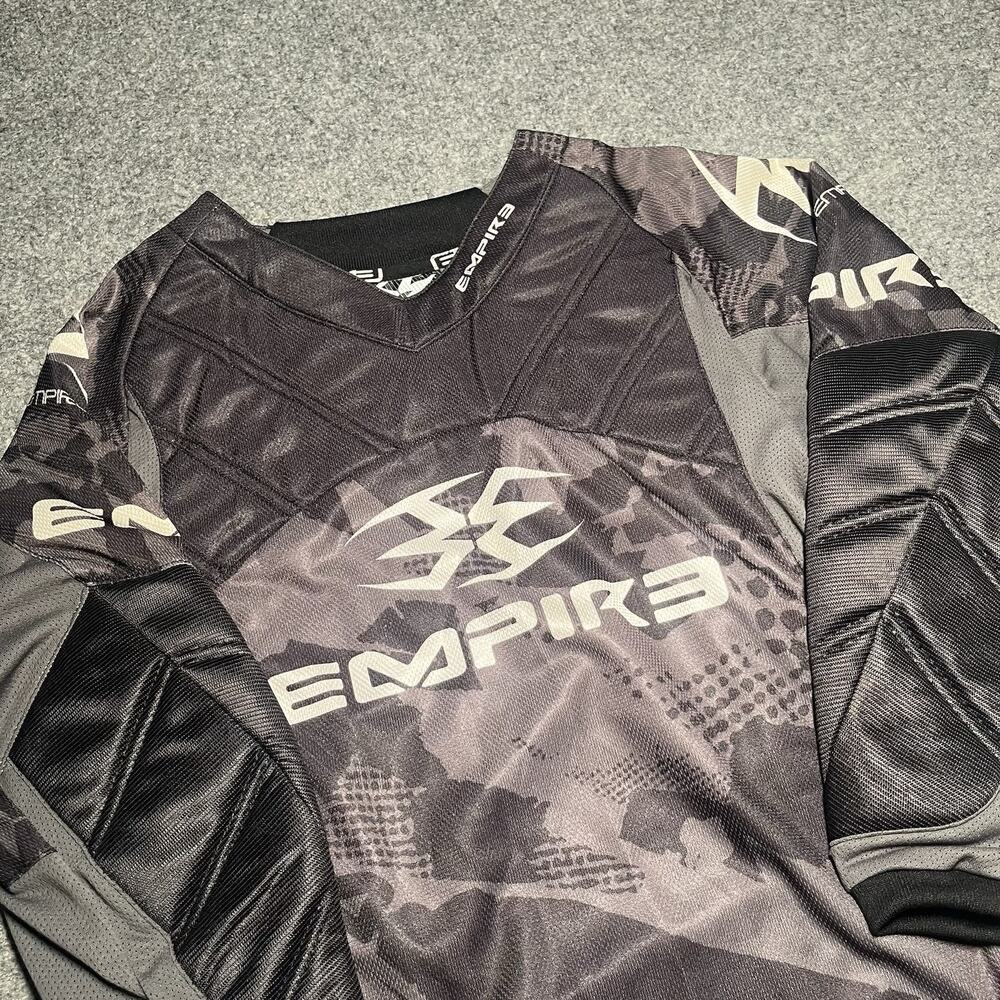 Empire Prevail Paintball Jersey Youth Small YS Grey Camo Padded Chest Elbows